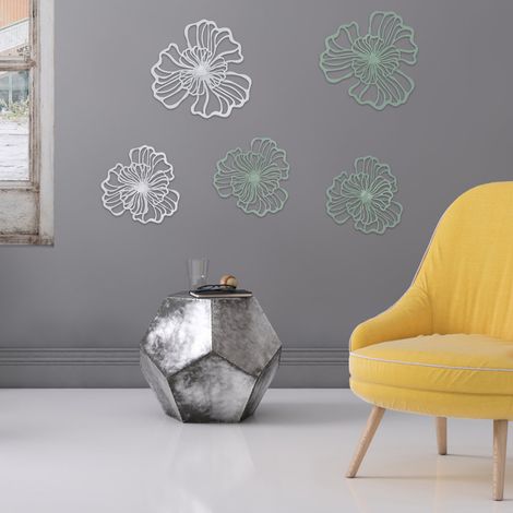 Décoration murale en fer forgé, tenture murale florale double couche multicolore, décoration murale en métal ajouré. (1/5)