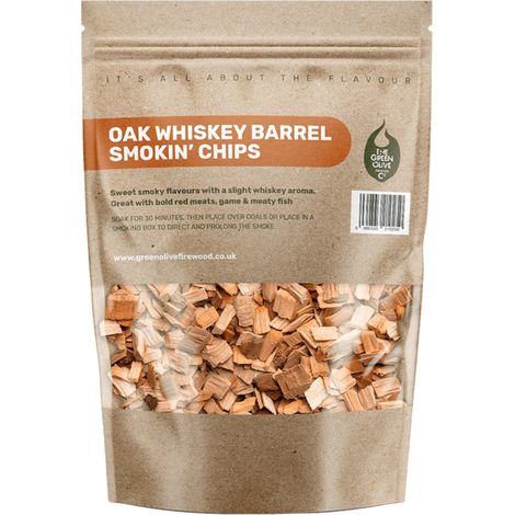 Green Olive Whiskey Oak Wood Chips 800g (1/3)