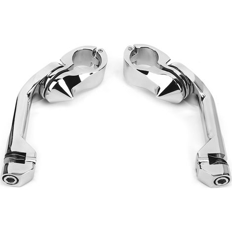 Paire de supports de repose-pieds longs gauche droite moto, montage pour FLHTCU argent (1/5)
