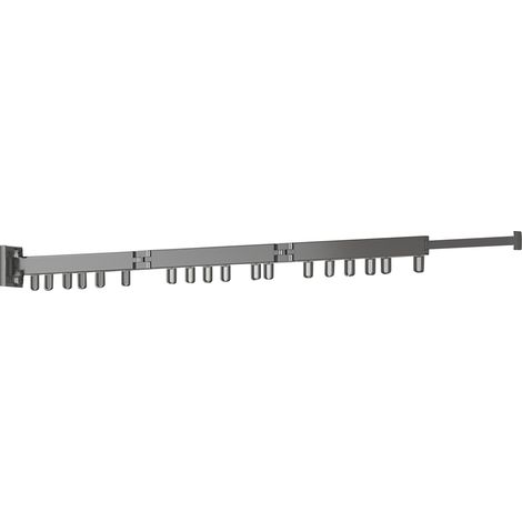 Séchoir mural rotatif en alliage d'aluminium, pliable triple anneau pour balcon sans perçage, support étendoir à linge rétractable. (1/5)