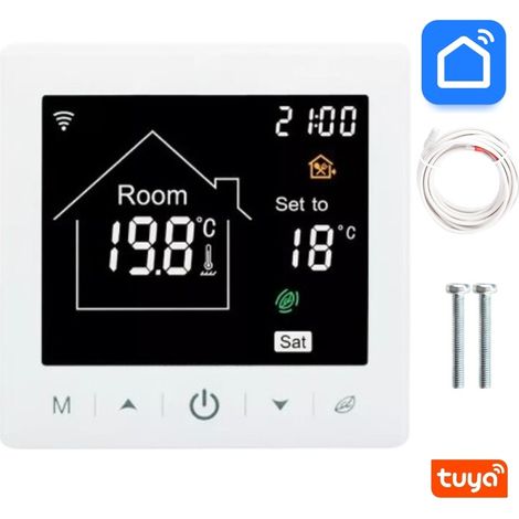 Thermostat für Fußbodenheizung, Heizmatten, WLAN, Tuya LCD 16A Smart