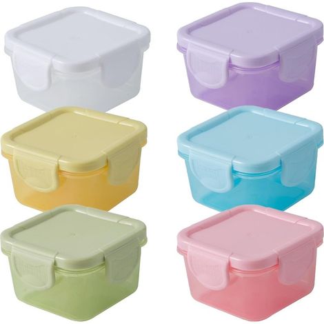 6 petits récipients plastique hermétiques de 150 ml avec couvercle, pour fruits, en-cas et aliments (1/5)