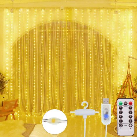 Lichterkette – 300 LEDs, 3 m x 3 m, 8 Modi, wasserdicht