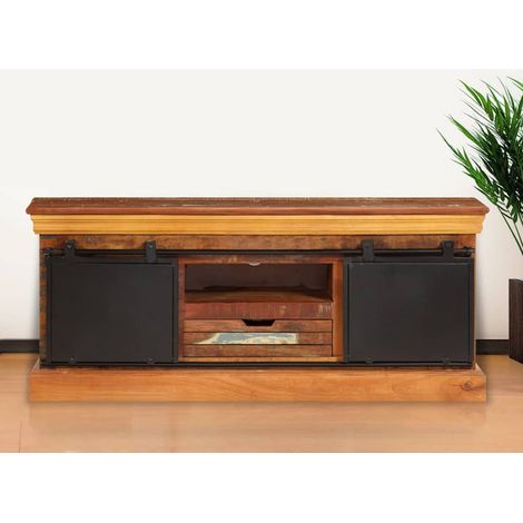 247328 vidaXL TV Cabinet 110x30x45 cm Solid Reclaimed Wood (1/5)
