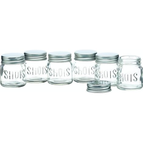 Verres à shot avec couvercles, lot de 6, 60ml, Mini pots en verre (1/5)