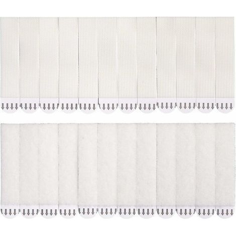 24 Paires (48 Bandes) de Languettes Accroches Tableaux, Accroche Tableau sans Percer, Bandes de Suspension Résistantes à l'Eau pour Photos, Cadres et Décorations, Fixation Cadre sans Percer (Grand)——V (1/5)