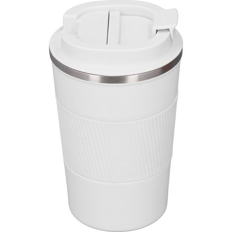 Vakuumbecher aus Edelstahl, auslaufsicher, mit Silikonhülle, isolierter Kaffeebecher mit Deckel, ideal für Reisen und Auto, 380 ml (1/5)