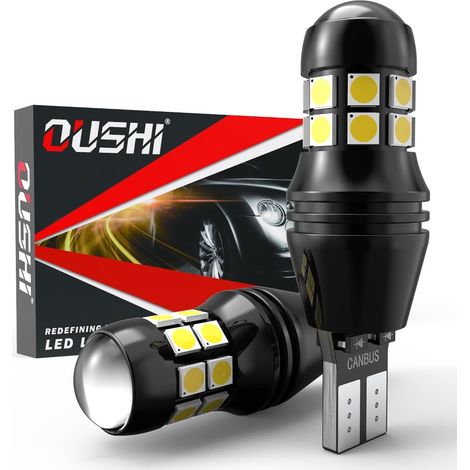 T15 W16W LED Car Bulbs, 912 921 Bulbs for Car LED Reverse Lights Non-Polarity 12V 24V 6500K White (Pack of 2) (1/5)