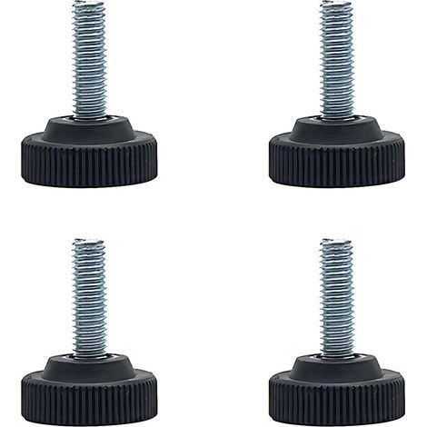 4 pieds de nivellement réglables, niveau de meuble, vis de nivellement de meuble, pieds de nivellement réglables avec filetage M8, vis de pied à base ronde pour pieds de machine (1/5)