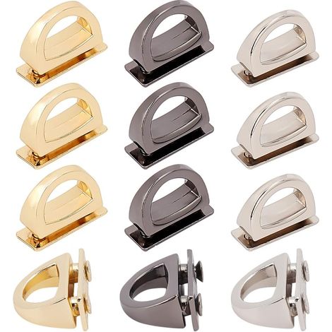 Lot de 12 Boucles à Maillons de Chaîne pour Sac, Connecteur de Sac en Métal Avec Anneau en D Polyvalent Avec Vis Boucle de Chaîne Sac à Main Fermoir Suspendu (1/5)