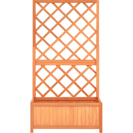 Jardinière, Pot de Fleurs d'extérieur, à treillis jardin Marron 70x30x135 cm Bois de sapin OIB6151E (1/5)