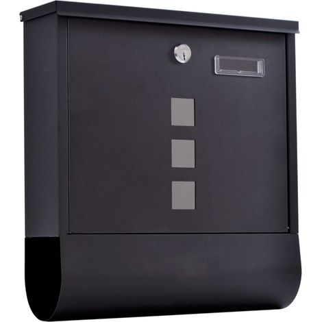Hans Briefkasten mit Zeitungsfach, schwarz