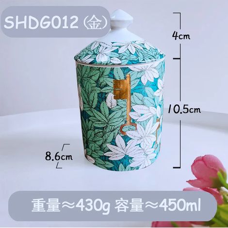 Pot à bougie parfumée en céramique avec couvercle peut également servir de boîte à bijoux, de bougeoir ou de récipient pour fruits secs.