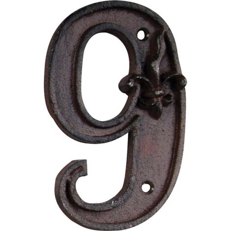 Numéro de maison 9 - Fallen Fruits - Fonte, Fleur de lys