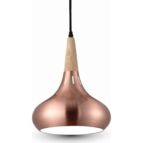 Suspension cuivre bois Ø26cm E27 dimmable V-TAC VT-7225 (1/5)