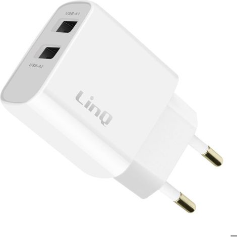 Chargeur Secteur - LINQ - Double USB - 10.5W - Compact - Protection Surtension (1/5)