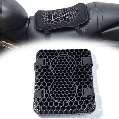 Coussin Siège Moto Gel - Structure Nid D Abeille 3D - Pour Moto Scooter Vélo Électrique - 1 Pièce (1/5)
