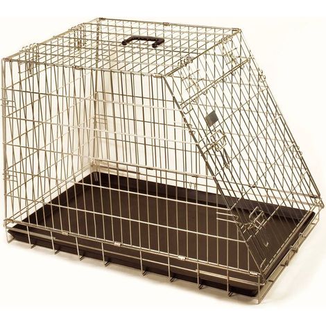 78 x 48,7 x 56h cm: Gabbia pieghevole obliqua in ferro zincato per cani e gatti