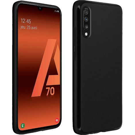 Funda silicona Samsung Galaxy A70 textura suave  Negro (1/3)