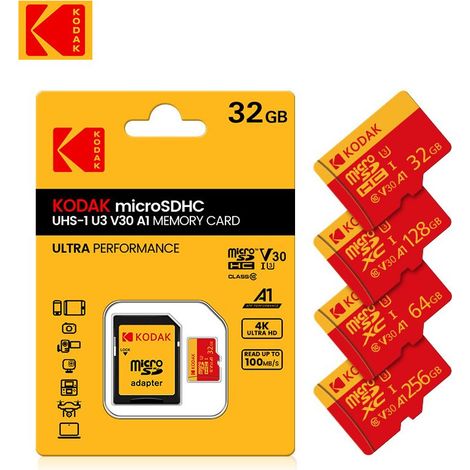 KODAK 64 GB High-Speed-Speicherkarte, TF-Karte für Mobiltelefone, SD-Speicherkarte, mit kostenlosem 2.0-Kartenleser (1/5)