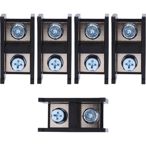 Borne de raccordement rail 200A, 5 pièces, conductivité électrique optimale, serrage facile par vis, 600V, connecteur industriel haute performance. (1/5)