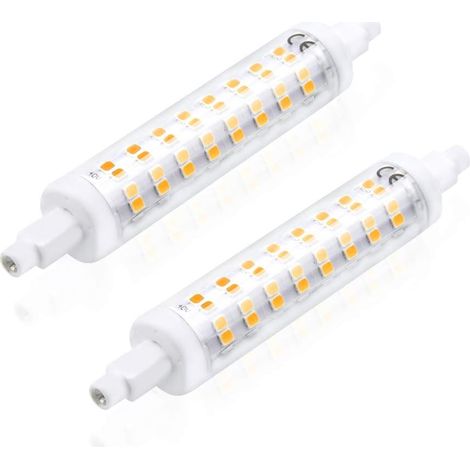 Ampoule LED R7s, blanc froid 6000K, dimmable, 10W, 1000lm, économie d'énergie, remplacement pour ampoule halogène T3, idéale pour salon, chantier, dressing, lot de 2, 118 mm (1/5)