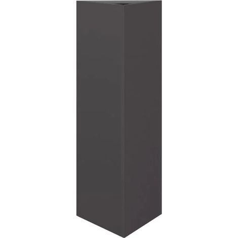 Pot de fleurs triangulaire noir, dimensions 30x26x75 cm, en acier. (1/5)