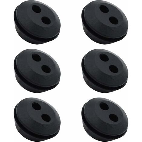 Paquete de 6 tapas de tubería de combustible, sello de tanque de goma, 2 orificios, paso de manguera, paso de manguera de tanque de combustible, accesorios para desbrozadora (1/5)