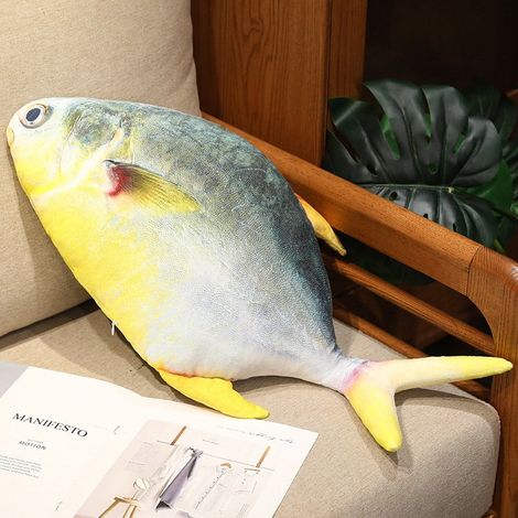 Coussin Peluche Poisson - 60 cm - En Polyester - Rembourré Fibres Polypropylène - Décoration Intérieure Lit Canapé Voiture - 1 Pièce (1/5)
