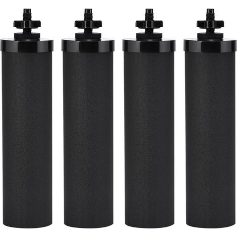 Set di filtri di ricambio Berkey per sistemi di filtrazione dell'acqua - 4 pezzi - filtro a carbone attivo nero - Berkey per sistemi di filtrazione dell'acqua a gravità (1/4)
