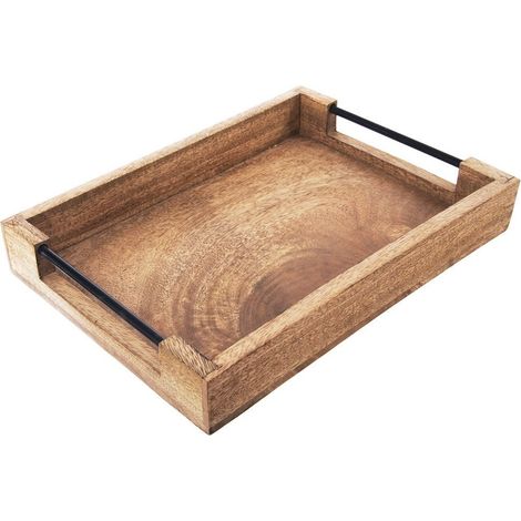 Bandeja de madera para servir MANGO 35,5x25,5x5,5 cm (1/4)