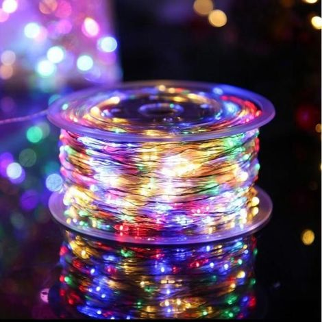 Guirlande lumineuse de Noël multicolore de 20 m et 200 LED, fil vert étanche pour extérieur avec télécommande (1/5)