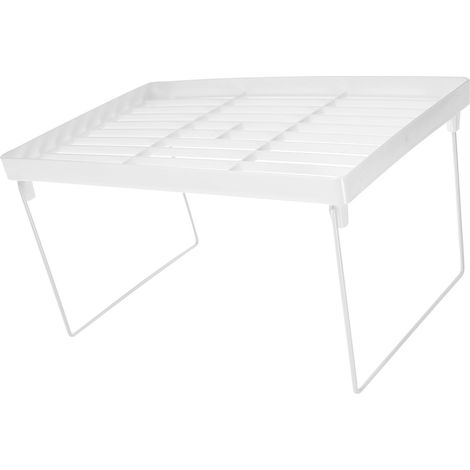 Étagère de Salle de Bain Pliable en Plastique Blanc Bords Surélevés, Facile à Nettoyer, Support Multifonction pour Chambre D'élève ou Cabane (1/5)