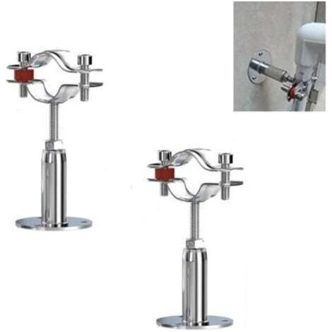 FENOPLASTICADeux clips de support de tuyau réglables en acier inoxydable, support de tuyau mural, adaptés aux diamètres de 32 à 34 mm, utilisés pour fixer des tuyaux, des tubes, des tiges, etc. (1/4)
