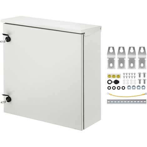 VEVOR Caja electrica 60 x 60 x 20 cm caja para exteriores IP65 resistente al agua y al polvo caja de conexiones con bisagras de acero al carbono laminado en frío para uso en interiores y exteriores