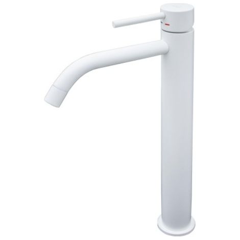 Miscelatore lavabo con canna prolungata e scarico Clic Clac bianco opaco Paffoni serie Light LIG081KBO  Ottone - Bianco Opaco