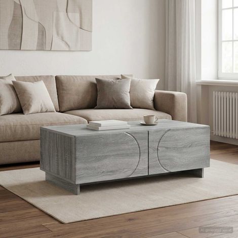 vidaXL Coffee Table Grey Sonoma 102 x 50.5 x 35 cm Engineered Wood (1/5)