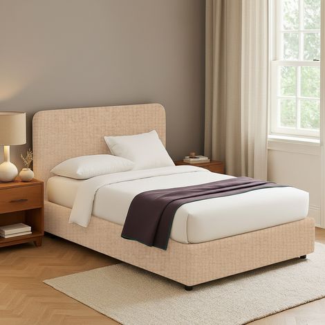 Letto Matrimoniale Bury, Sfoderabile, Contenitore Made in Italy, Beige (1/5)