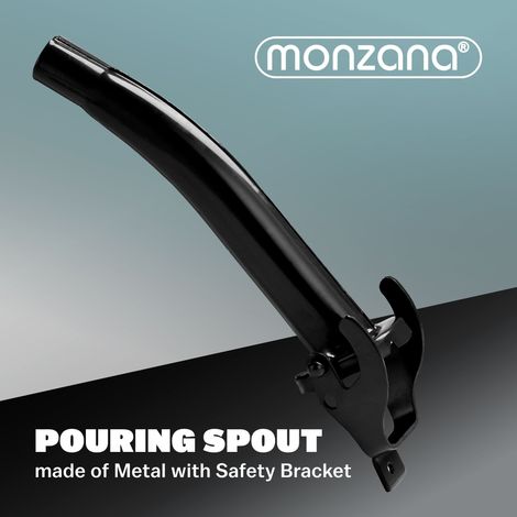 MONZANA® jerry can spout filler neck for metal fuel petrol diesel canister black (1/2)