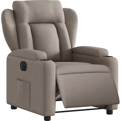 vidaXL Fauteuil inclinable électrique Taupe Tissu