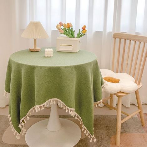 Tischdecke mit Quasten waschbar fleckenabweisend Geeignet für Gartentische Couchtische Esstische Hochzeitsfeiern im Freien Partys Küchen und als 120 (1/5)