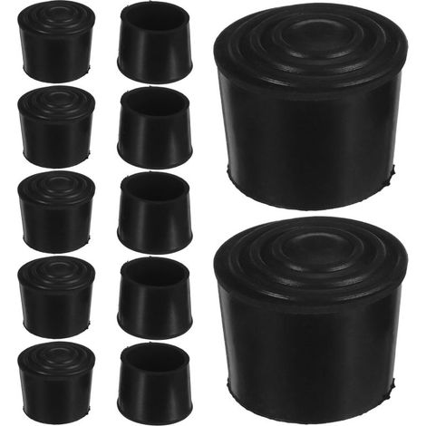 Beyamis Embouts de pieds de meubles ronds en caoutchouc, protections pour pieds de table et de chaise de 32 mm, noir, lot de 16 (1/5)