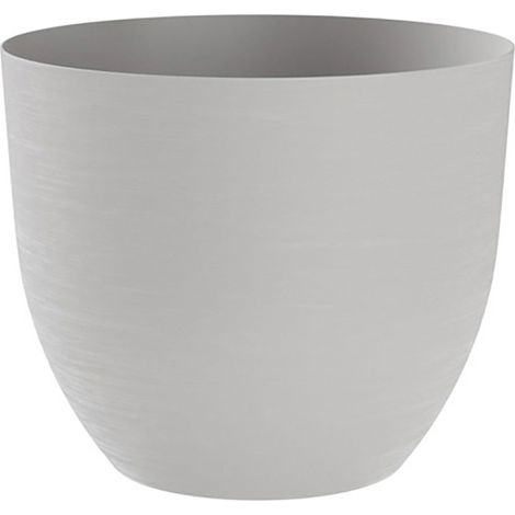 Vaso Rotondo Indoor e Outdoor Tera con Riserva D'acqua Over Cloud Ø28 cm in Plastica Grigio Chiaro