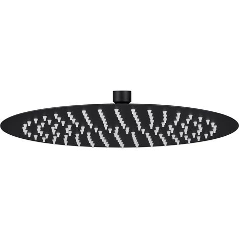 DERW Max Regendusche Duschkopf (10 Zoll), Edelstahl runder Brausekopf, selbstreinigend, Schwarz (1/5)