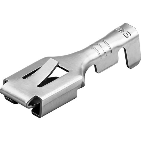 100 Pcs 6.3mm Flat Crimp Terminals Tin Crimp Terminals for 1mm² to 1.5mm² Cable Crimp Terminals Non-Insulated Crimp Terminals (1/5)