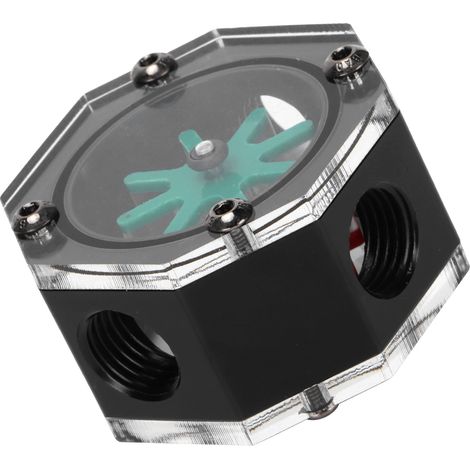 Compteur de Débit d'Eau Octogonal en Acrylique pour Circuit de Refroidissement PC