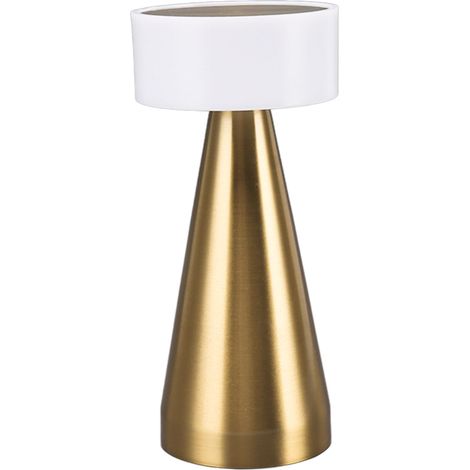 Lampe de table LED portable, 3 températures de couleur, intensité variable, batterie rechargeable 1800 mAh, lampe de chevet dorée (1/5)