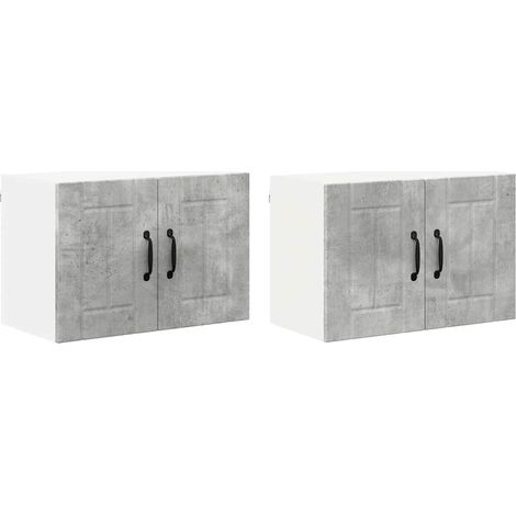 Meubles de Rangement,Armoires murales de cuisine 2 pcs Gris béton 60 x 31 x 40 cm CFW353636 (1/5)