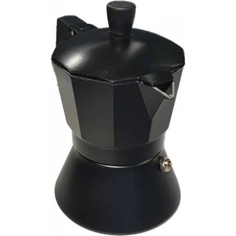 Caffettiera Moka in Alluminio Antiscivolo e Resistente Adatta a Tutti i Tipi di Piano Cottura Escluso Piano ad Induzione 6 Tazze Nero