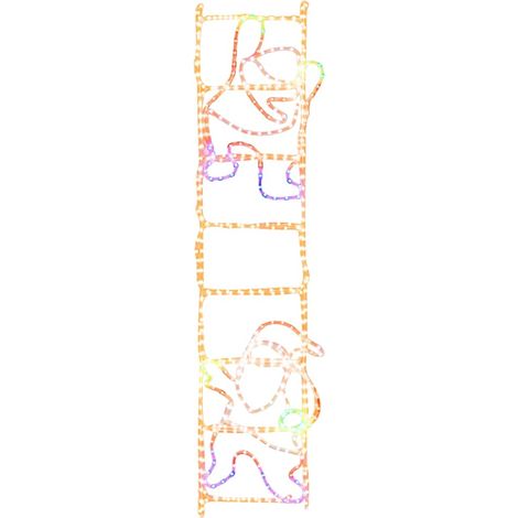 Weihnachtsmann-Figur auf klappbarer Leiter mit 552 LED 50x200 cm